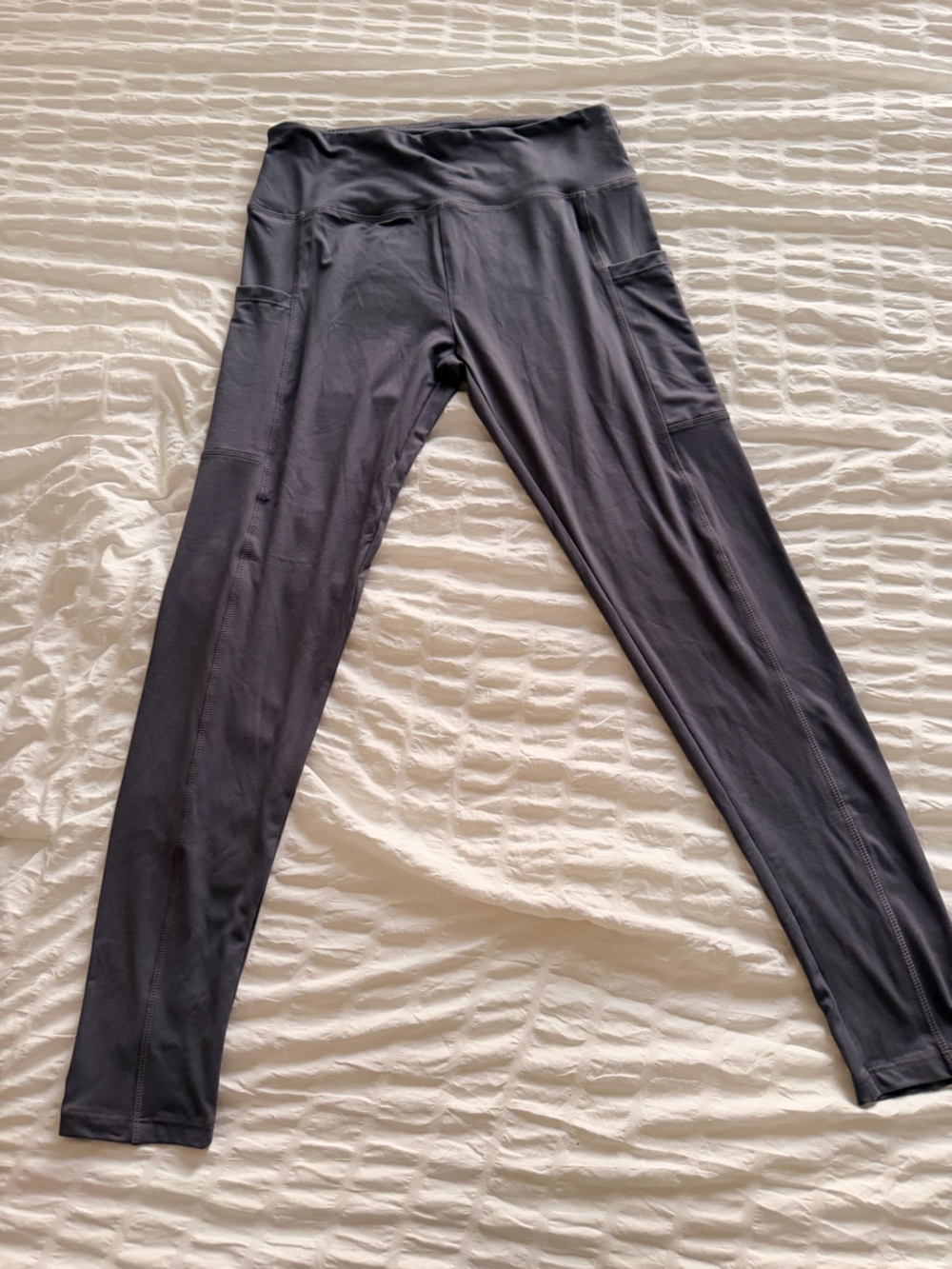Source Unknown Dark Gray High-Waist Leggings with Side Pockets